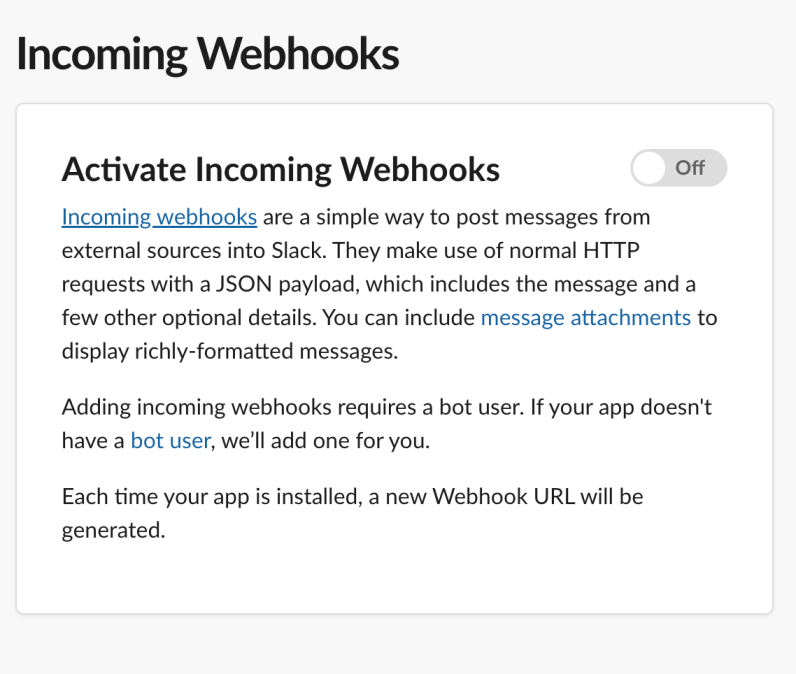 Slack Incoming Webhooks