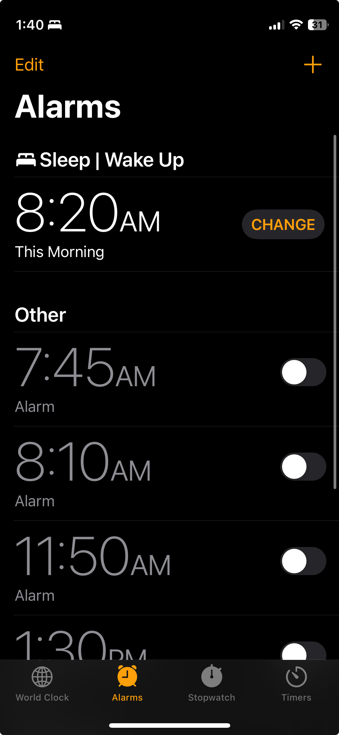 Alarm Screenshot